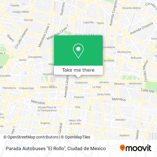 Mapa de Parada Autobuses "El Rollo"