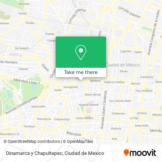 Dinamarca y Chapultepec map