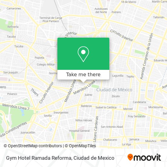 Gym Hotel Ramada Reforma map