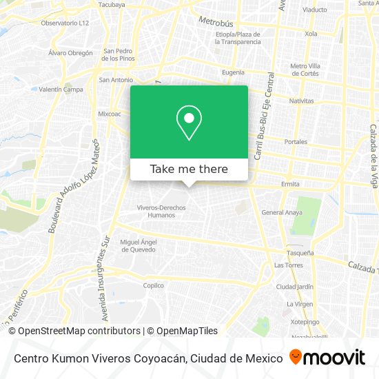 Mapa de Centro Kumon Viveros Coyoacán