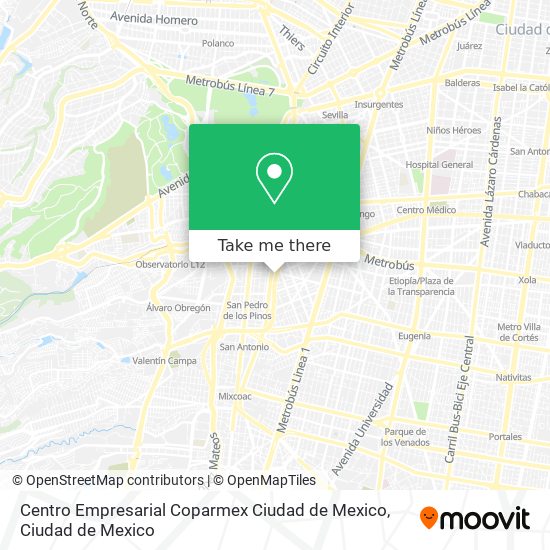 Mapa de Centro Empresarial Coparmex Ciudad de Mexico