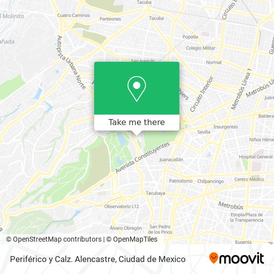 Mapa de Periférico y Calz. Alencastre