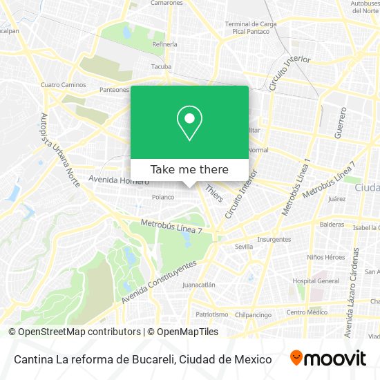 Mapa de Cantina La reforma de Bucareli