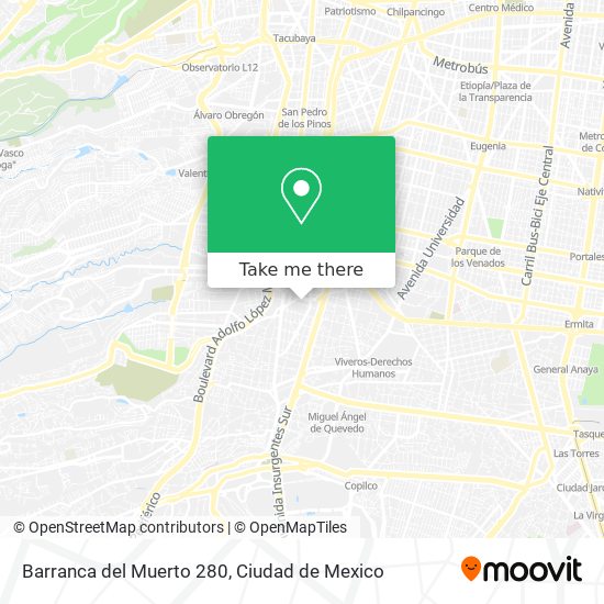Barranca del Muerto 280 map