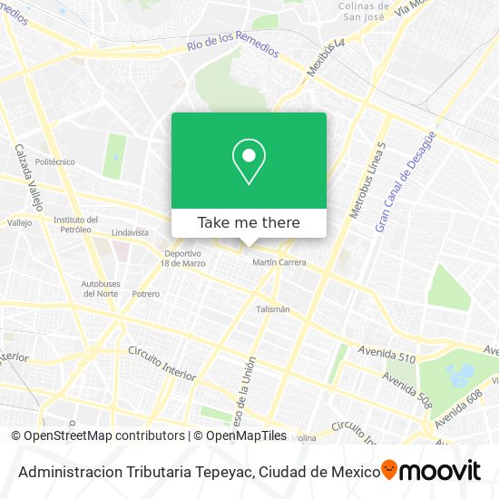 Administracion Tributaria Tepeyac map