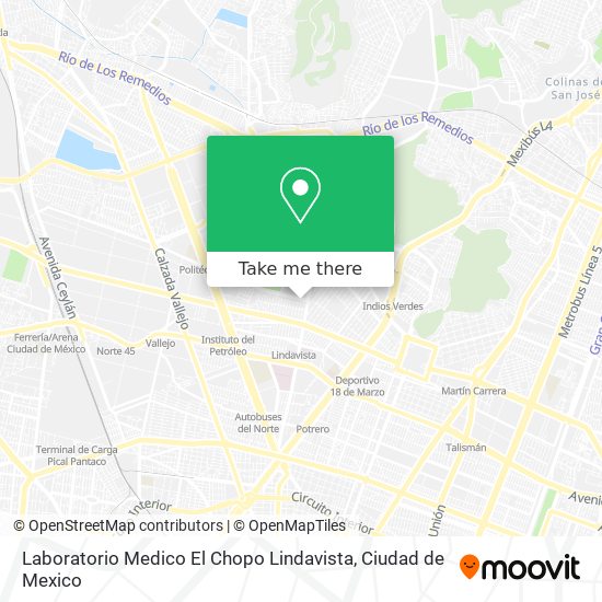 Laboratorio Medico El Chopo Lindavista map