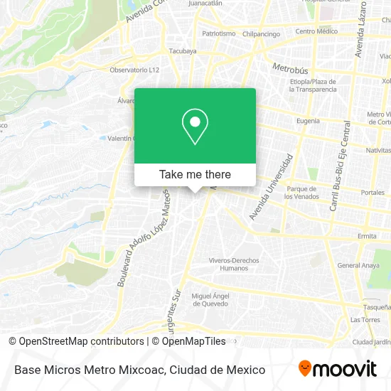 Base Micros Metro Mixcoac map