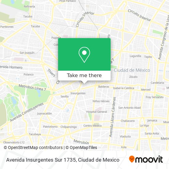 Mapa de Avenida Insurgentes Sur 1735