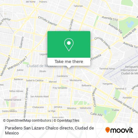 Paradero San Lázaro  Chalco directo map