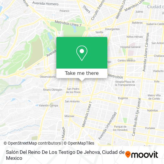 Salón Del Reino De Los Testigo De Jehova map