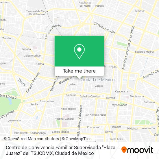 Centro de Convivencia Familiar Supervisada "Plaza Juarez" del TSJCDMX map