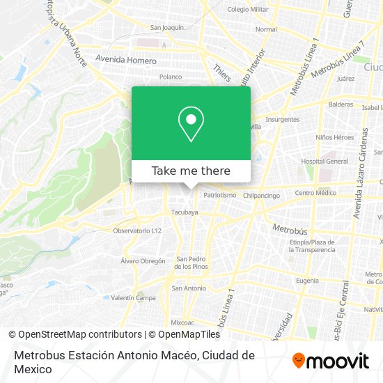 Metrobus Estación Antonio Macéo map