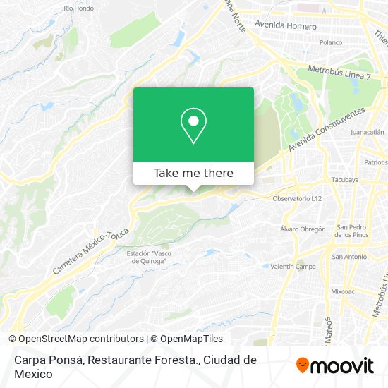 Mapa de Carpa Ponsá, Restaurante Foresta.
