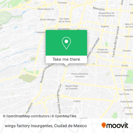 wings factory Insurgentes map