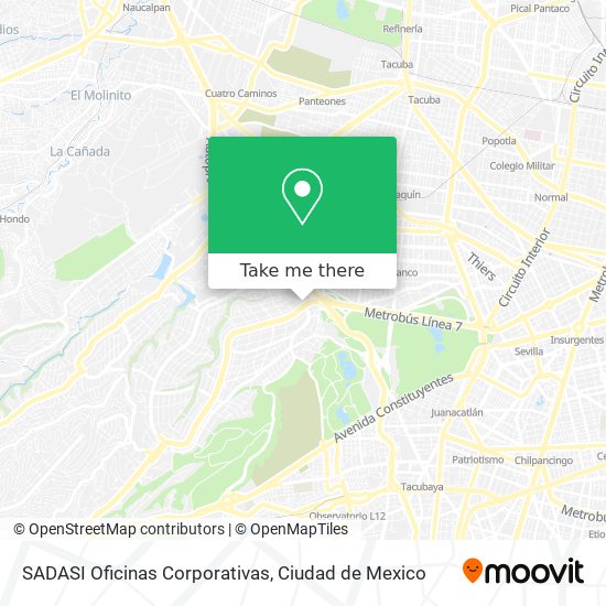 SADASI Oficinas Corporativas map