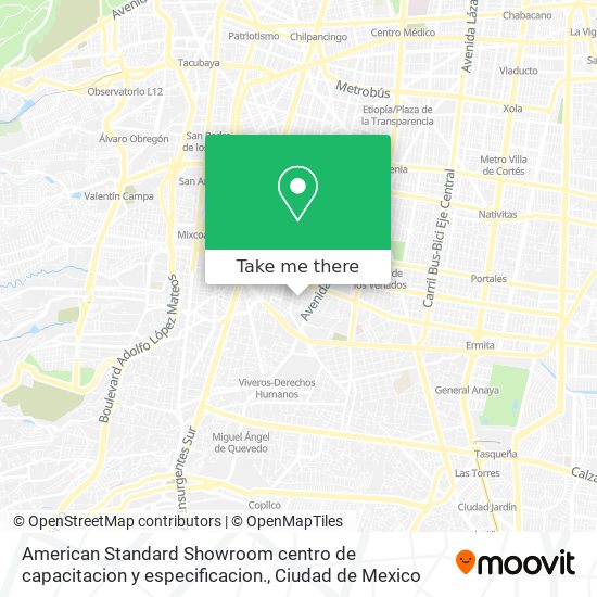 American Standard Showroom centro de capacitacion y especificacion. map