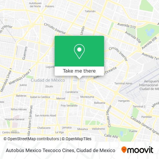 Autobús Mexico Texcoco Cines map