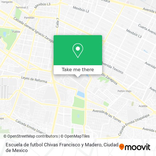 Escuela de futbol Chivas Francisco y Madero map