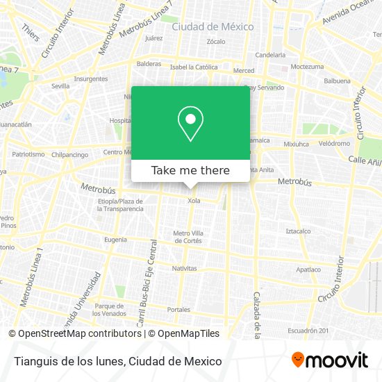 Mapa de Tianguis de los lunes