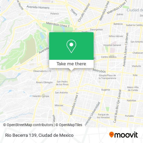 Río Becerra 139 map
