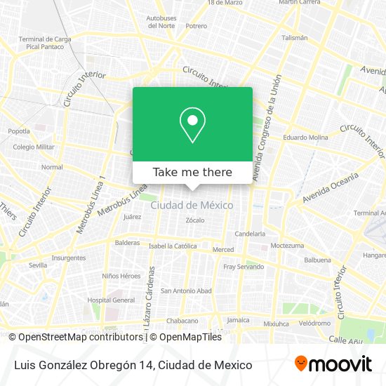 Luis González Obregón 14 map