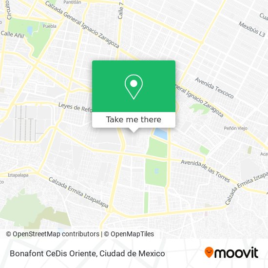 Bonafont CeDis Oriente map