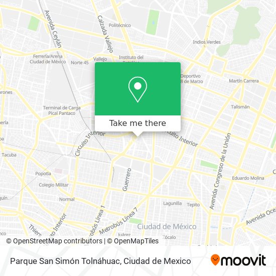 Mapa de Parque San Simón Tolnáhuac