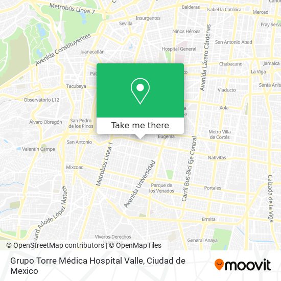 Grupo Torre Médica Hospital Valle map
