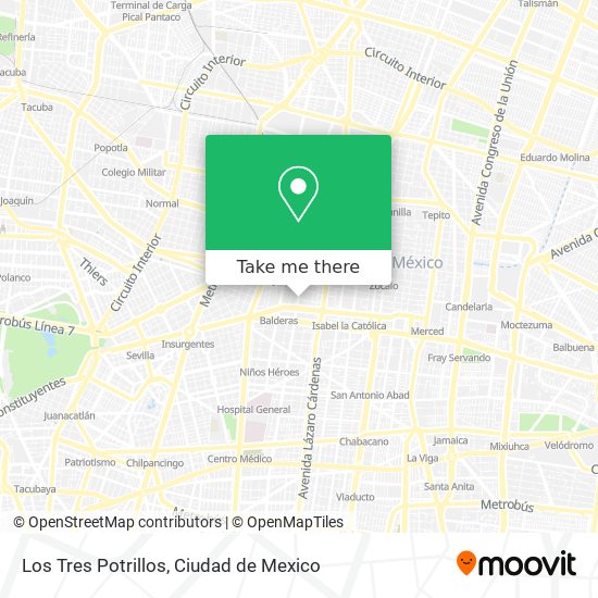 Los Tres Potrillos map