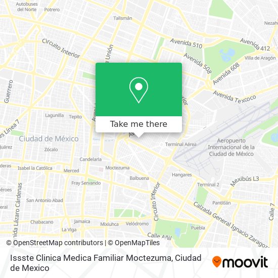 Issste Clinica Medica Familiar Moctezuma map