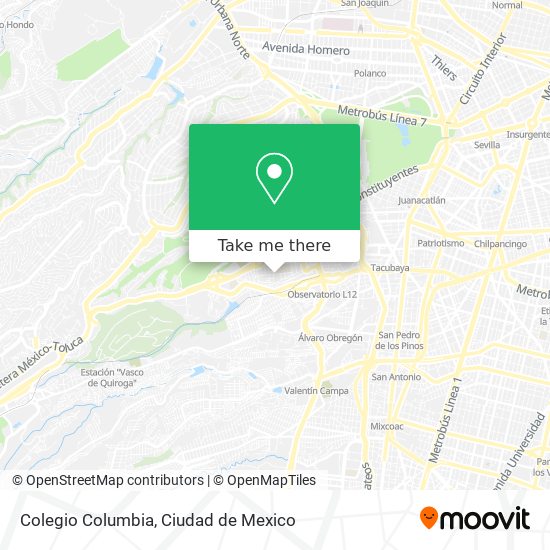 Colegio Columbia map