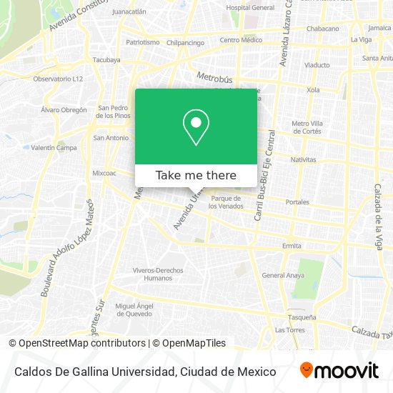 Caldos De Gallina Universidad map