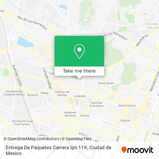 Mapa de Entrega De Paquetes Carrera Ipn 11K