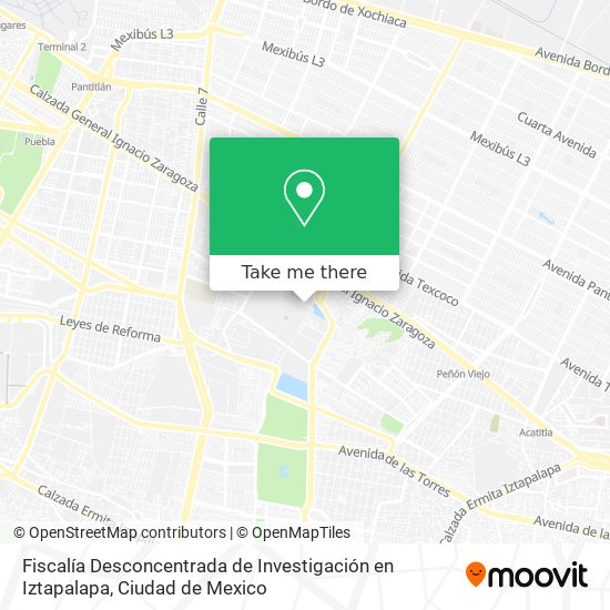 Fiscalía Desconcentrada de Investigación en Iztapalapa map