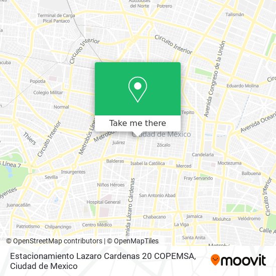 Mapa de Estacionamiento Lazaro Cardenas 20 COPEMSA