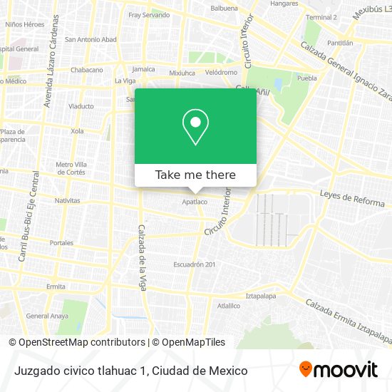 Juzgado civico tlahuac 1 map