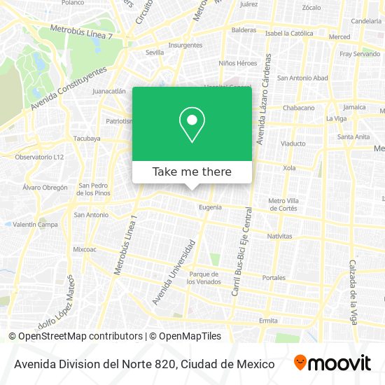 Avenida Division del Norte 820 map