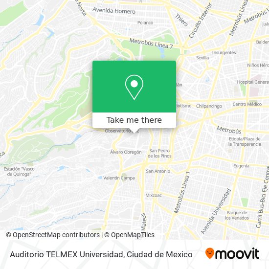 Auditorio TELMEX Universidad map