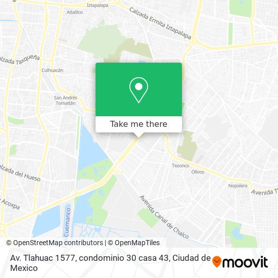 Av. Tlahuac 1577, condominio 30 casa 43 map