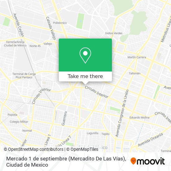 Mapa de Mercado 1 de septiembre (Mercadito De Las Vías)