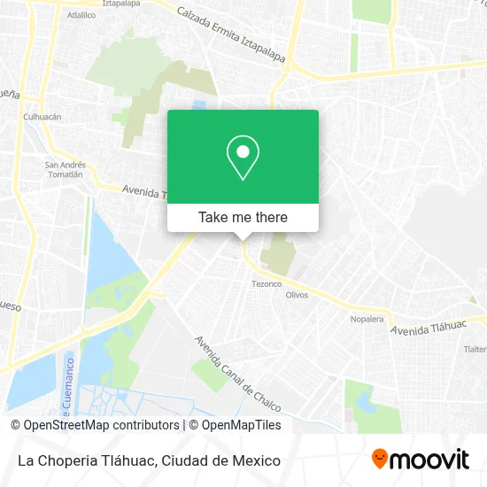 La Choperia Tláhuac map