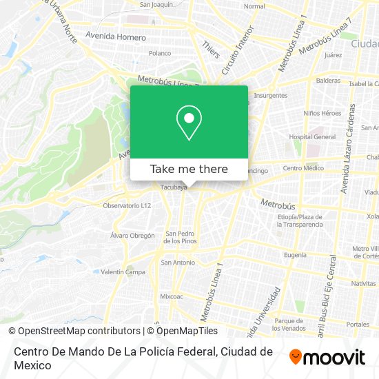 Mapa de Centro De Mando De La Policía Federal