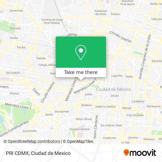 Mapa de PRI CDMX