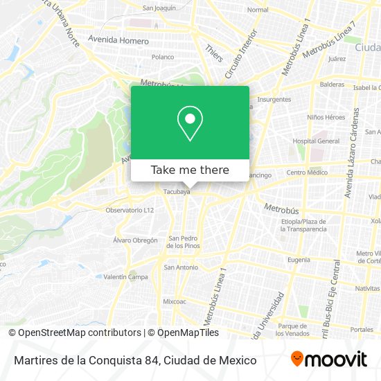 Martires de la Conquista 84 map
