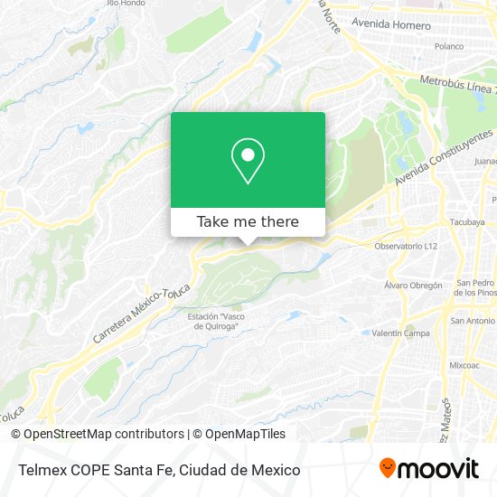 Telmex COPE Santa Fe map