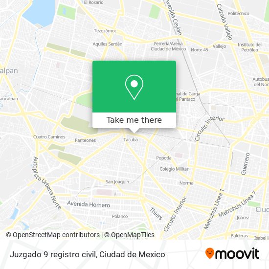 Mapa de Juzgado 9 registro civil