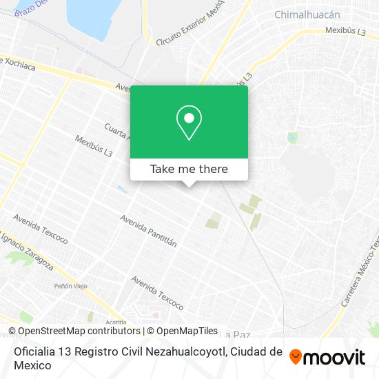 Mapa de Oficialia 13 Registro Civil Nezahualcoyotl