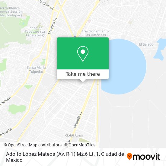 Mapa de Adolfo López Mateos (Av. R-1) Mz.6 Lt. 1