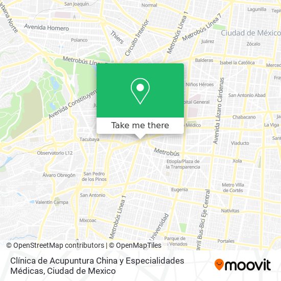 Mapa de Clínica de Acupuntura China y Especialidades Médicas