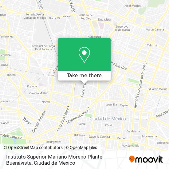 Instituto Superior Mariano Moreno Plantel Buenavista map